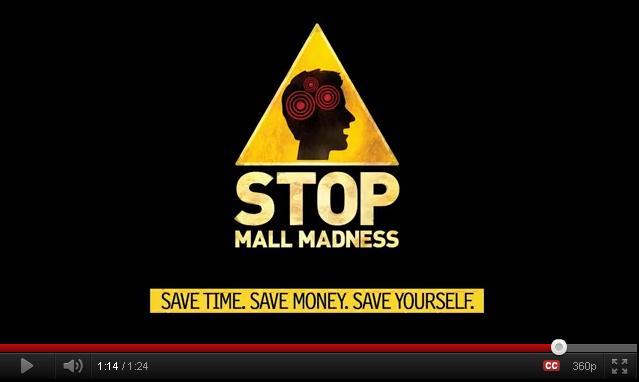 Newegg reminds you to Stop Mall Madness – a public service announcement