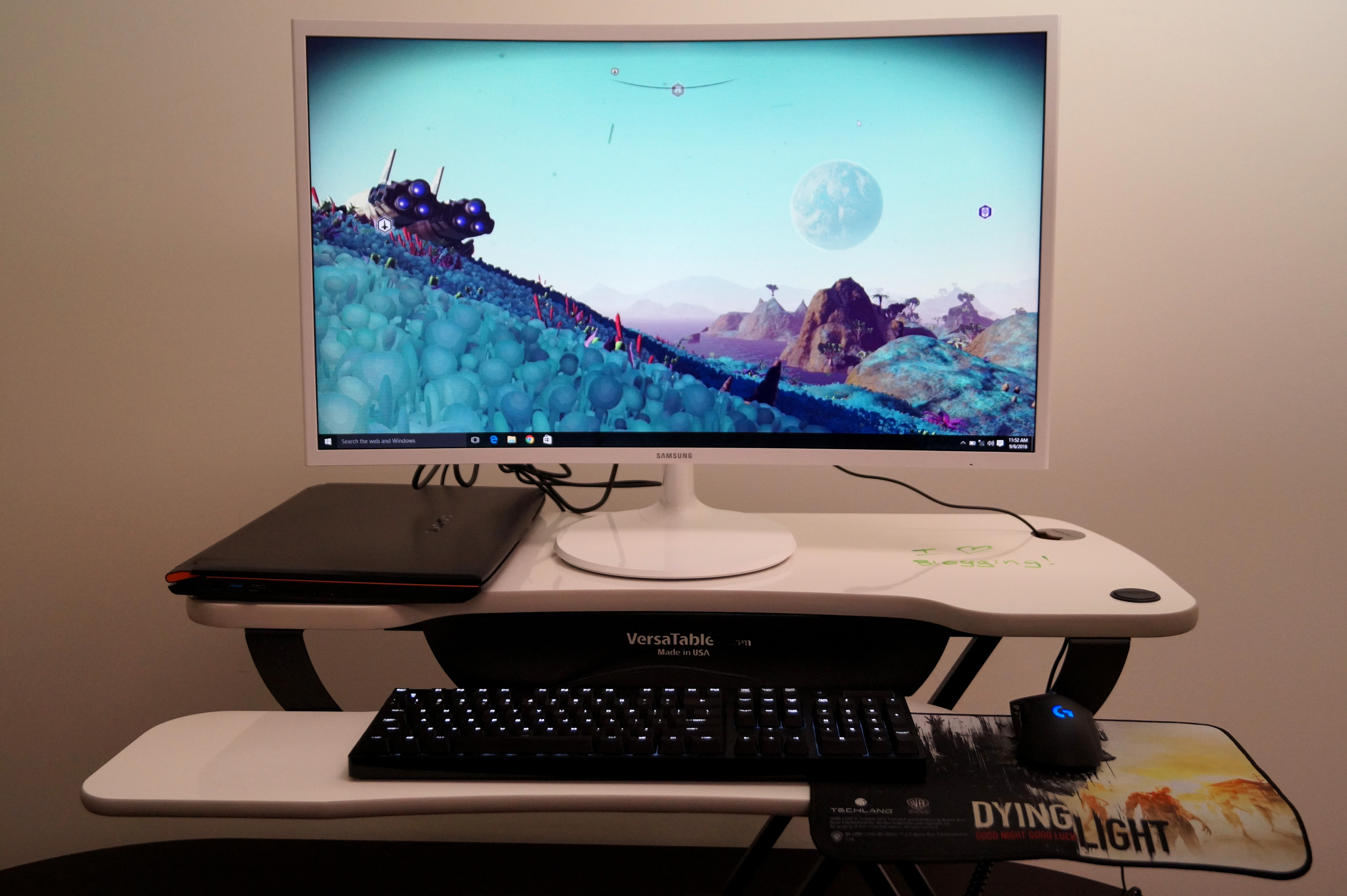 The Versa Power Computer Desktop converts your desk to standing mode