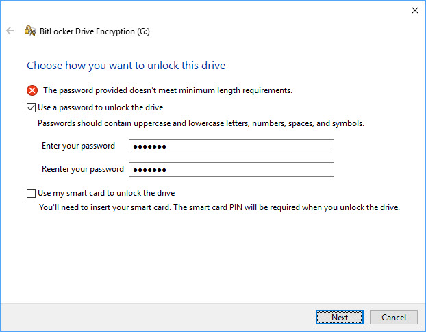 Secure Storage, bitlocker, Windows Bitlocker to Go