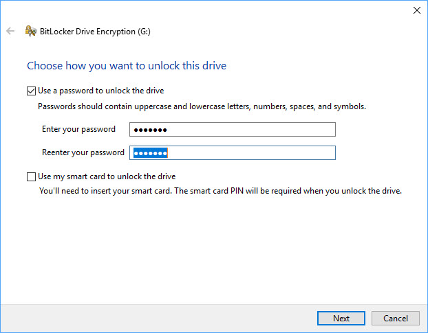 Secure Storage, bitlocker, Windows Bitlocker to Go