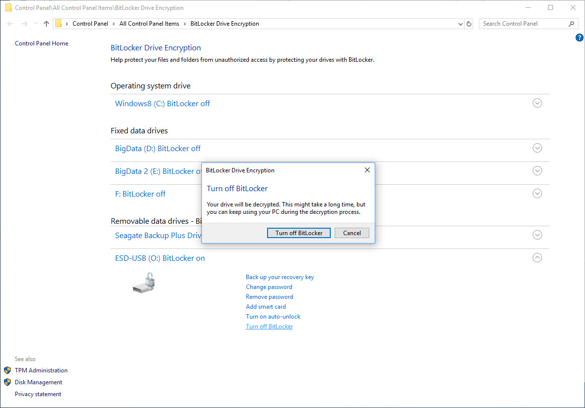 Secure Storage, bitlocker, Windows Bitlocker to Go