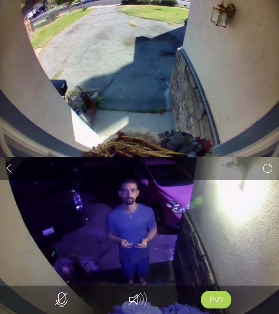 Smart home security, smart cameras, smart security, door cameras. The DoorCam feed came through clearly in day and at night, keeping the immediate entryway area safe.