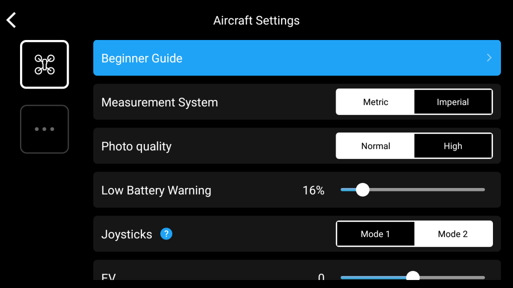 Ryze, Tello, beginner, drone. The Tello mobile app interface looks a lot like the DJI GO experience, which makes for a very intuitive beginner drone.