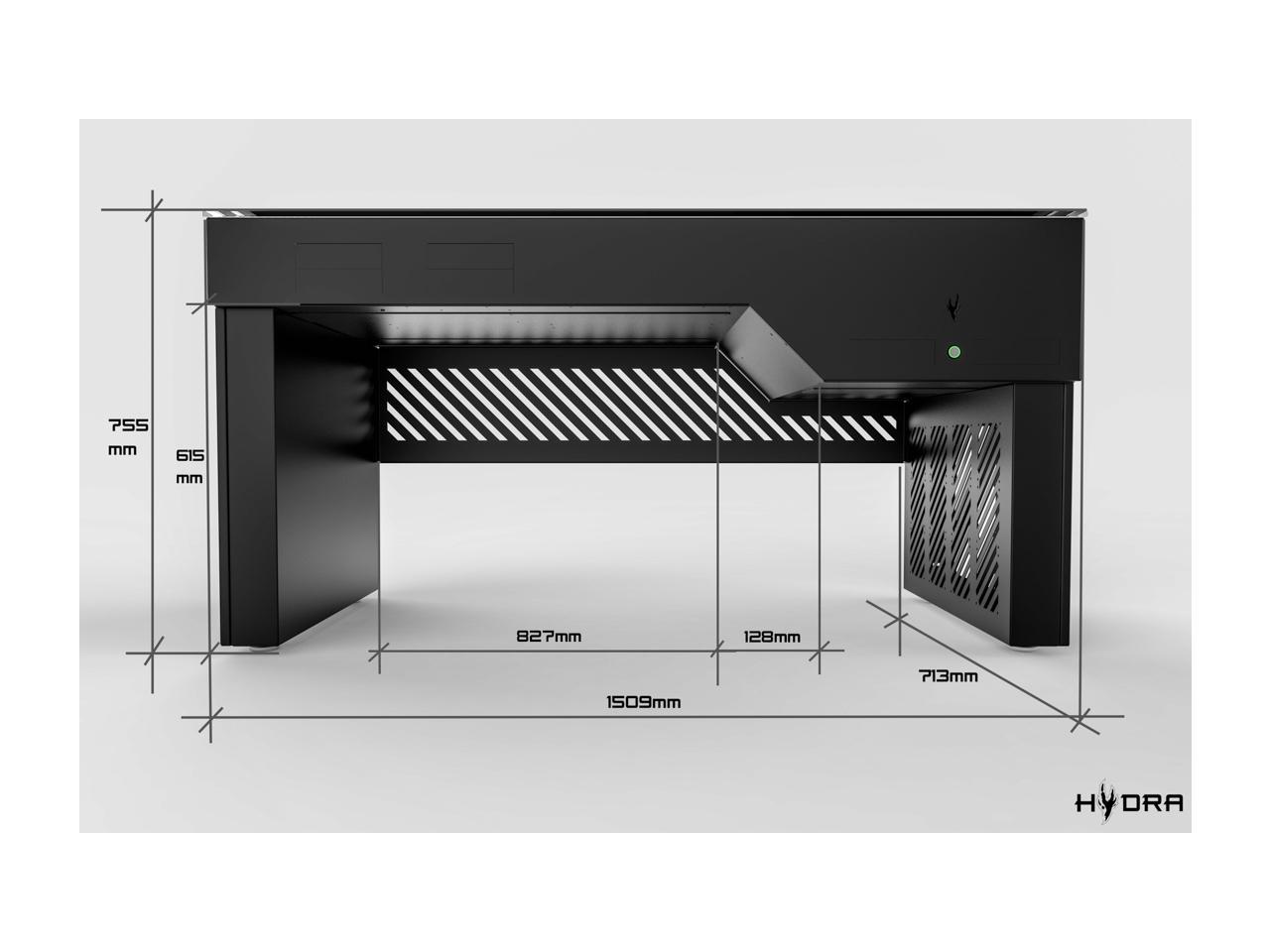 carzy pc case, unique pc case, pc desk, computer desk, newegg, hydra desk