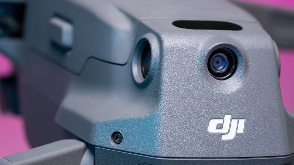 The new Mavic 2 has omni-directional vision sensors (along with several infrared and some ultrasonic sensors) that can detect obstacles and automatically avoid them.