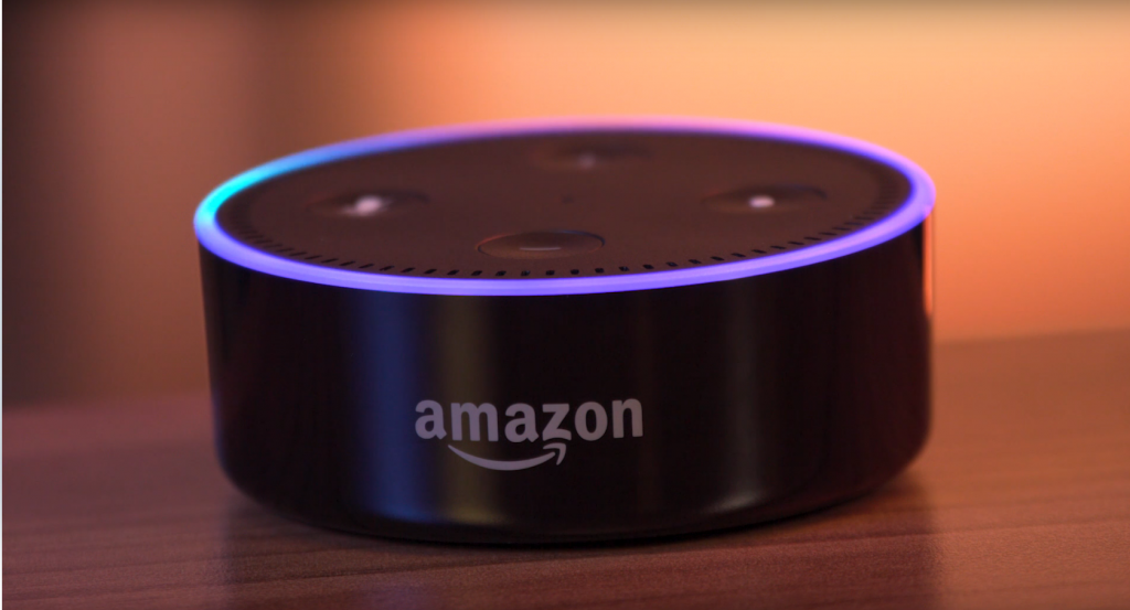 Amazon Echo is a compact device that can automate lighting, sprinklers, locks, and more.