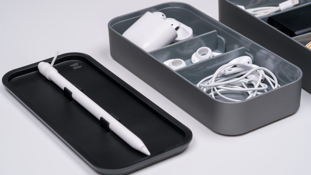Compartmentalizing the BentoStack allows users to stay organized and travel light.