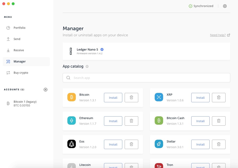 Using the Ledger Live app, users can manage their cryptocurrency balances, transfer or receive coin, as well as monitoring the coin exchanges. 