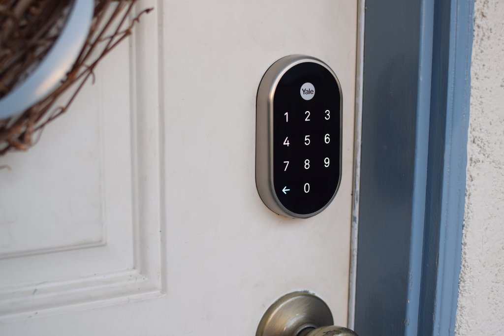 Four AA batteries power the Nest x Yale smart lock for about a year of operation, with the ability to withstand the elements.