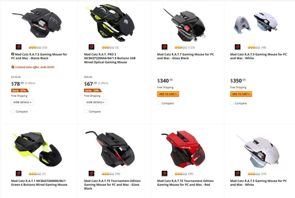 newegg mad catz mice