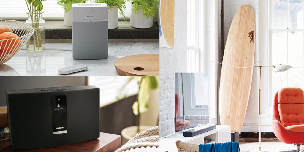 With a Bose SoundTouch system, you can stream music from your home and set up a wireless home audio surround system.