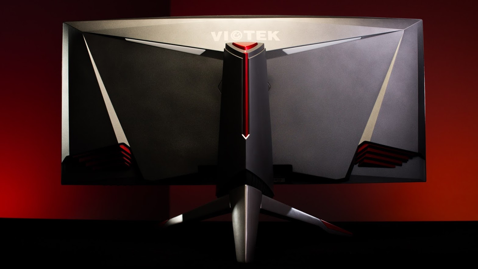 back of the viotek ultrawide gaming monitor