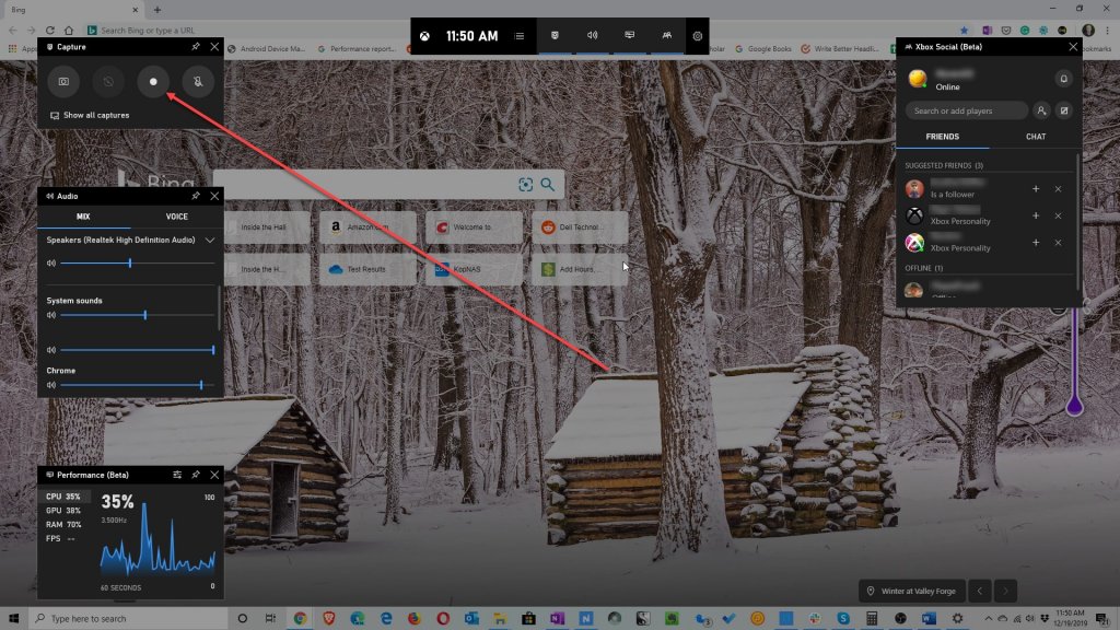 Game Bar Interface