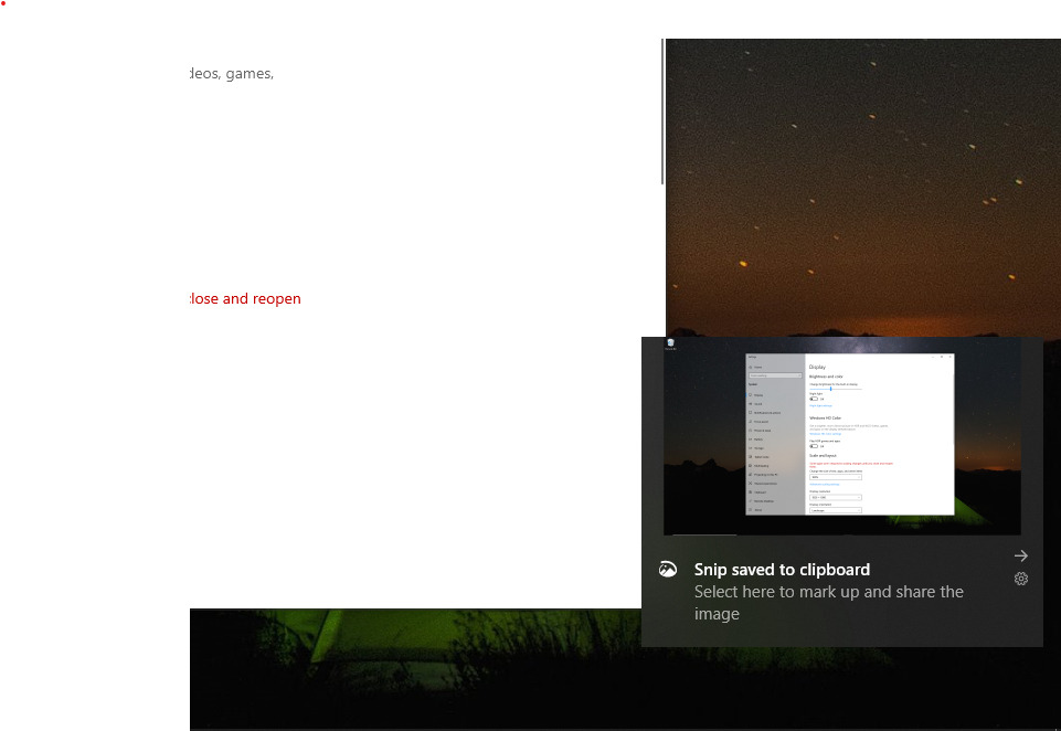 Snip and Sketch Notification