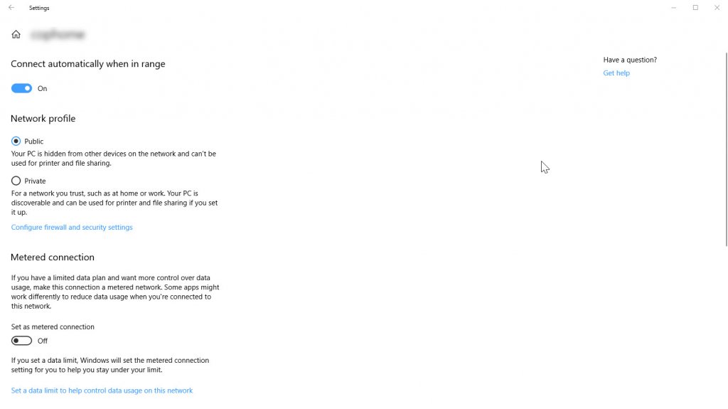 Wireless network settings 1