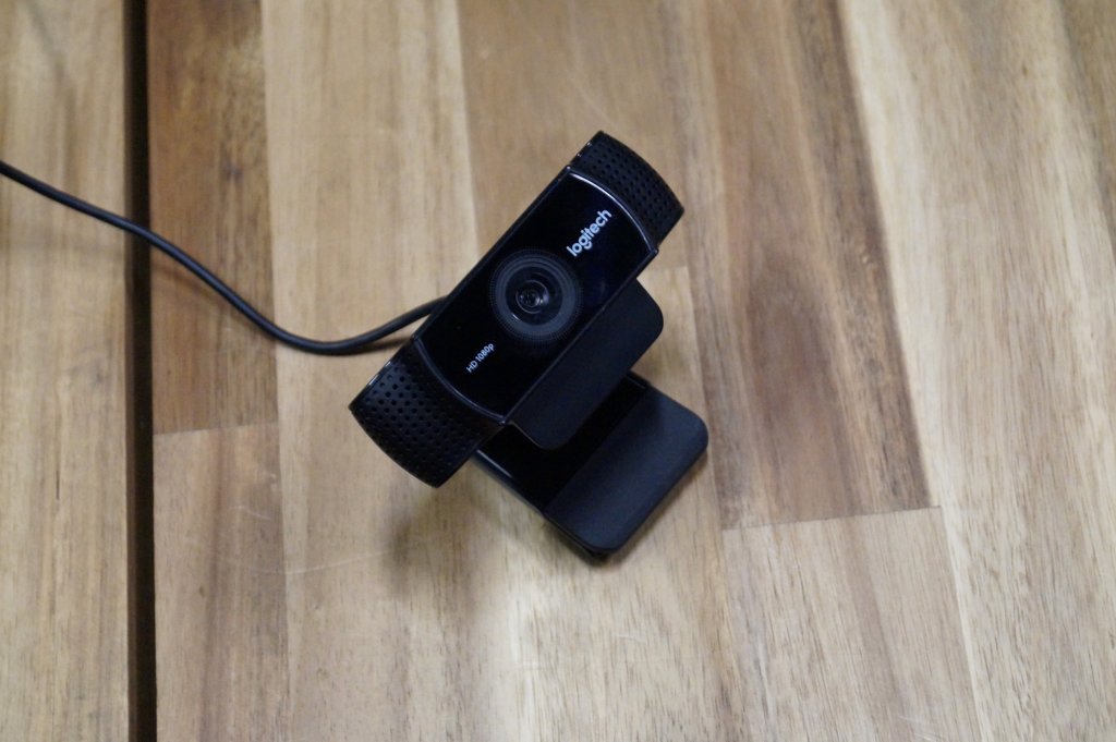 logitech webcam on table in newegg studios