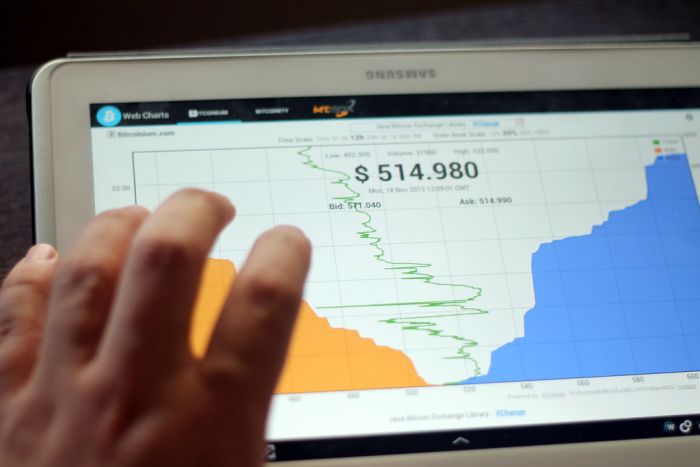 Chart showing Bitcoin income to expense