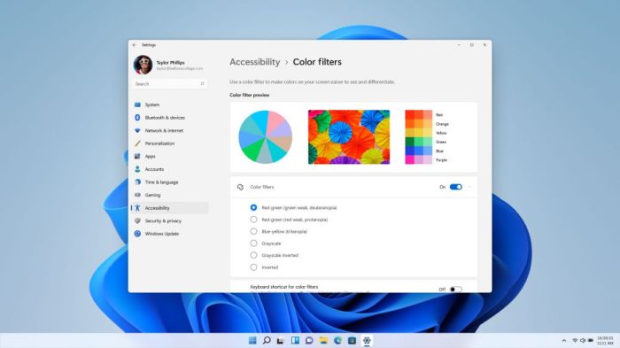 Windows 11 Accessibility Screen
