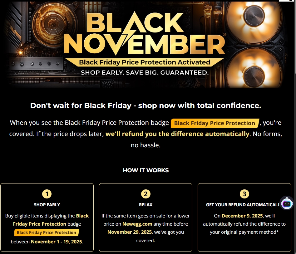 Gaming PC Finder Page Black Friday Price protection