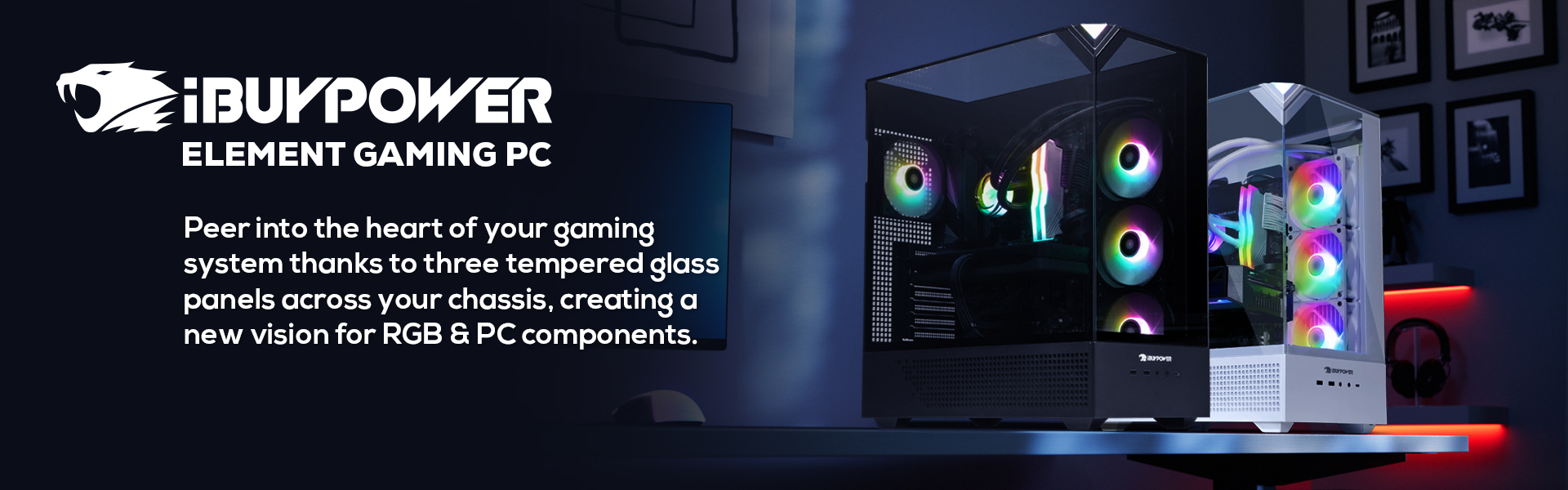 iBUYPOWER Element 9 White Gaming PC Desktop