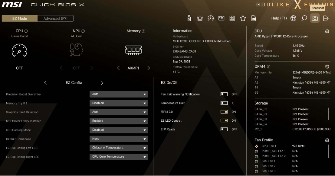 MEG X870E GODLIKE X EDITION - clock