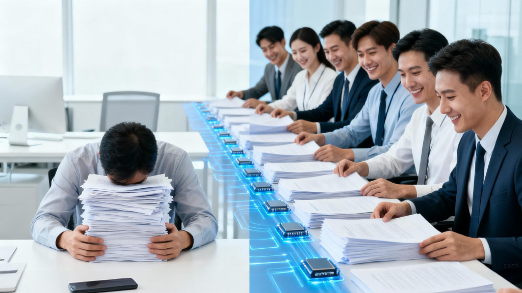 An easy-to-understand metaphor comparison - single core vs. multi-core is like one person working vs. team collaboration