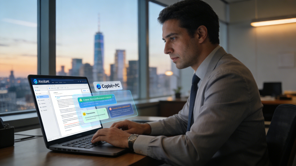 Business Professional Using AI Features