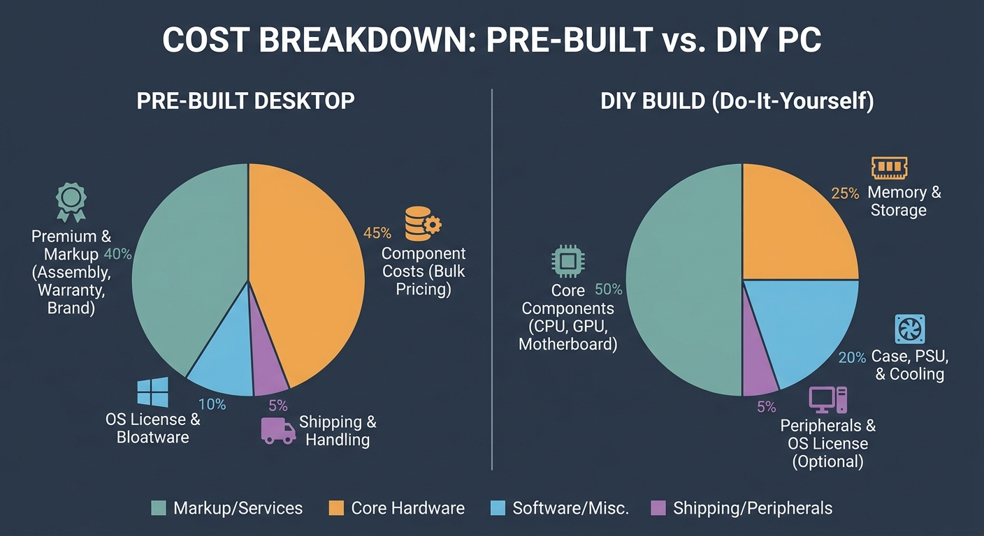 Pre-built vs DIY desktop PC cost comparison
