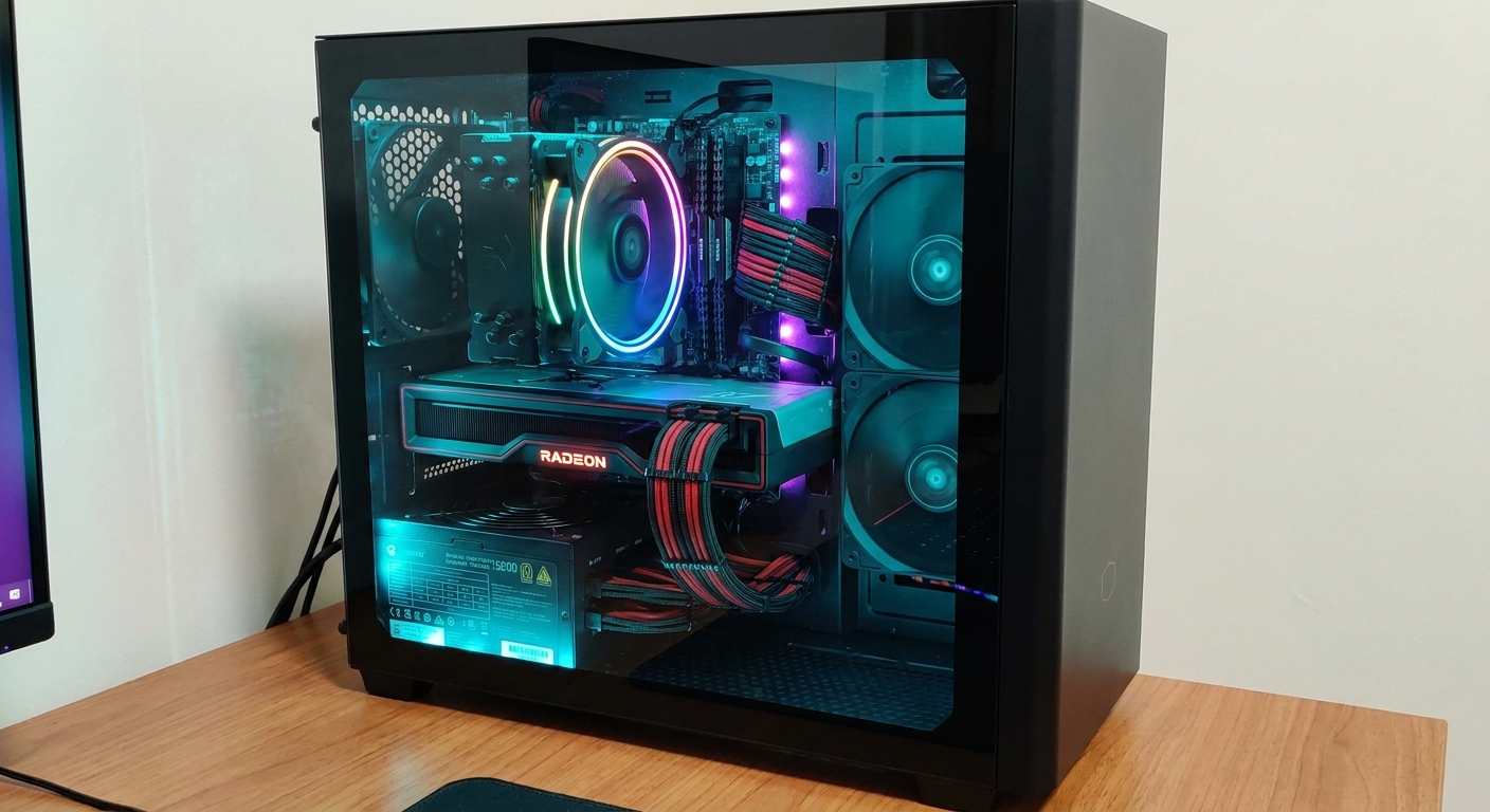 Budget gaming desktop PC interior components
