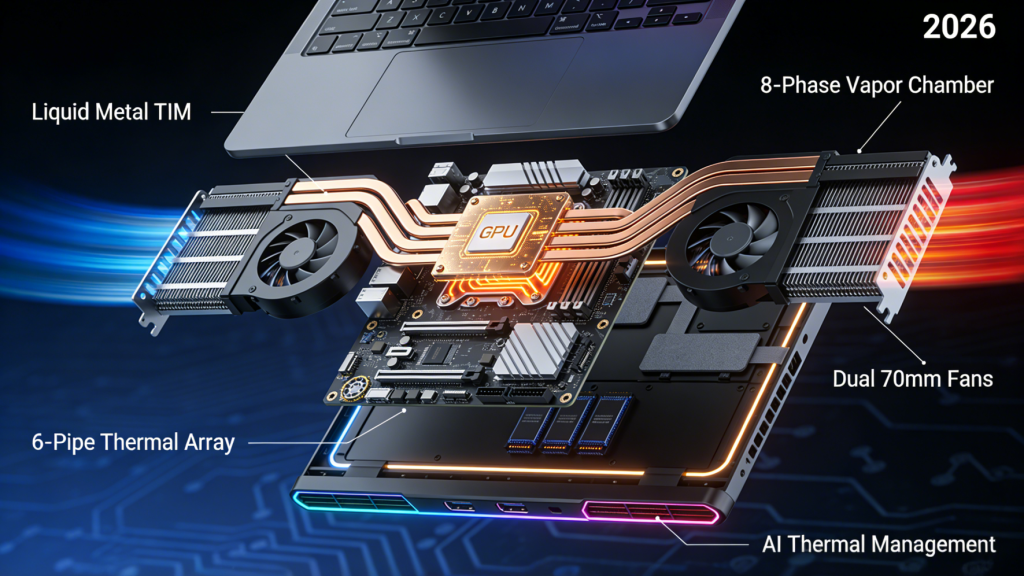 Modern Gaming Laptop Cooling Architecture Showcase