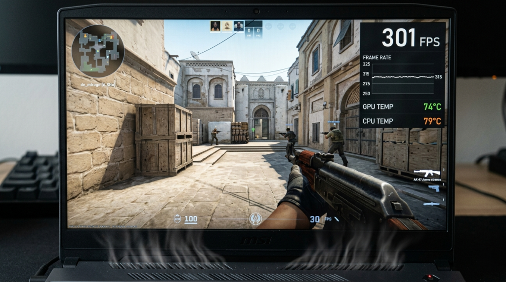 Frame Rate Consistency: HUD Overlay Close-Up