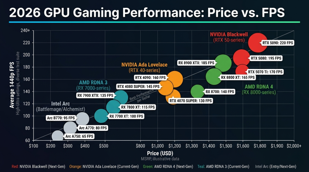 2026 GPU price‑FPS chart