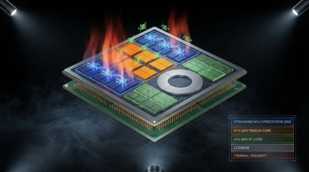 GPU Architecture Cutaway Technical Visualization