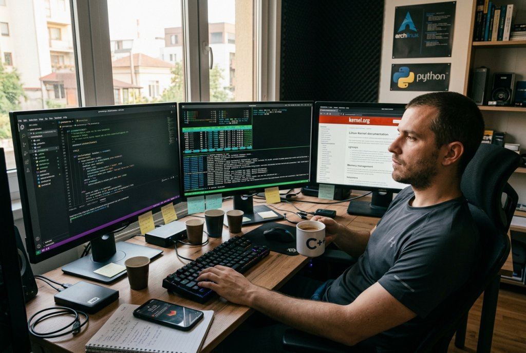 Linux Development Workstation in Use