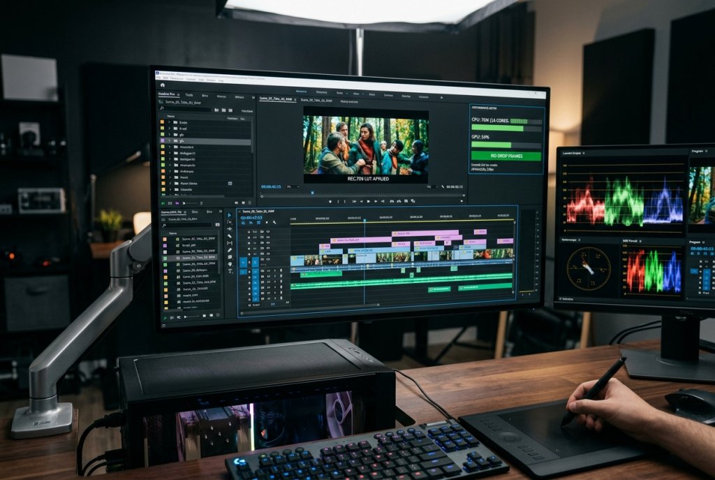 Video Editing Timeline: CPU Performance in Action