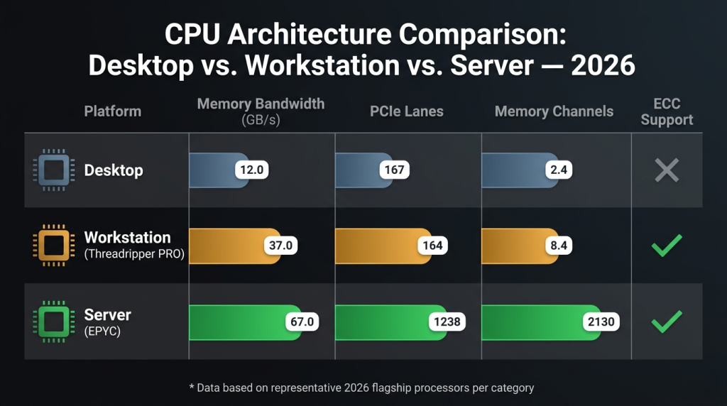 Desktop vs workstation vs server CPU specs