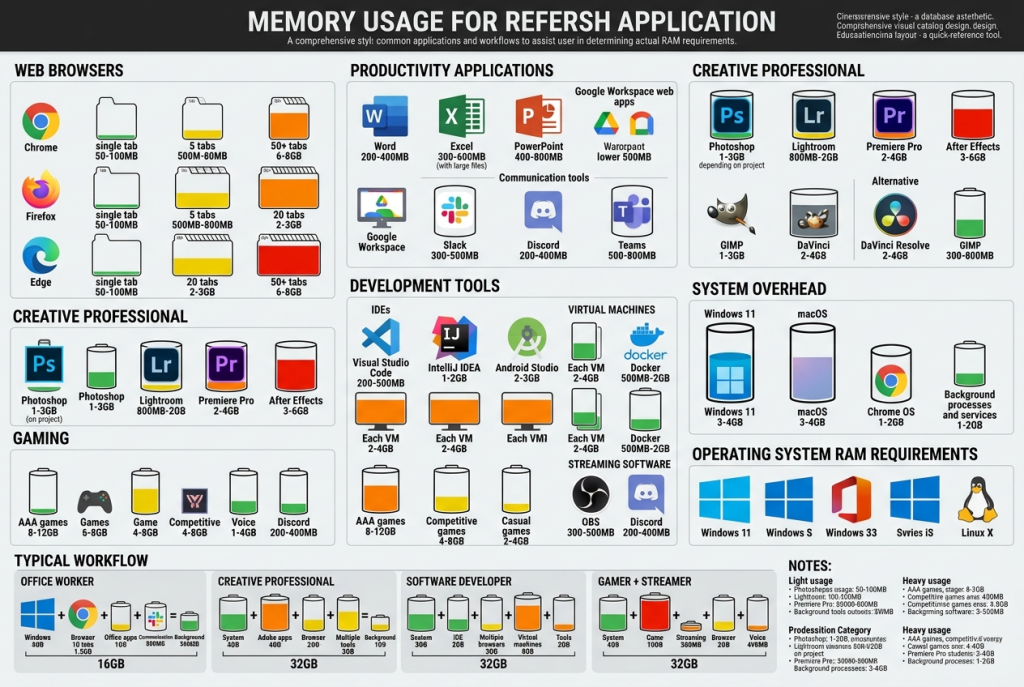 Application RAM Consumption Visual Database