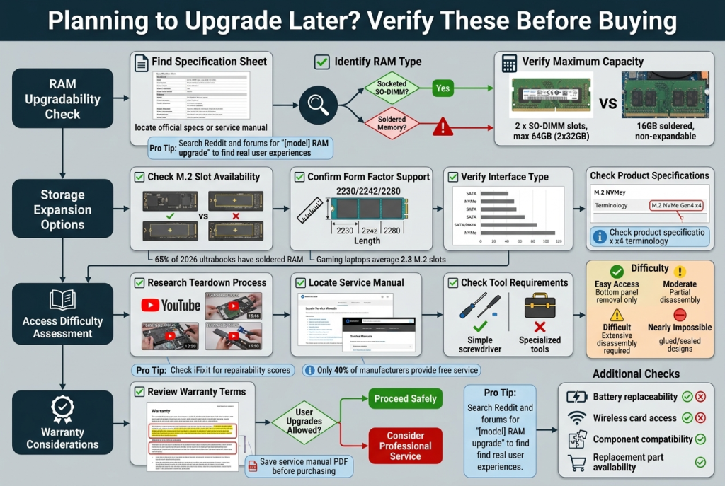 Pre-Purchase Upgrade Verification Checklist Infographic