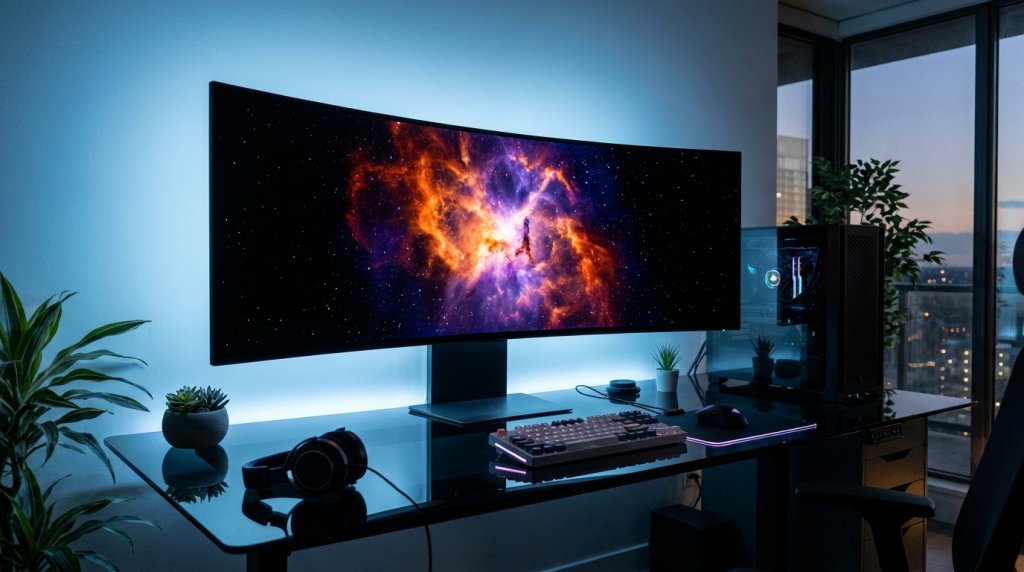 OLED Gaming Monitor Premium Setup