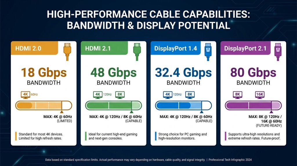 Cable Bandwidth Comparison Infographic