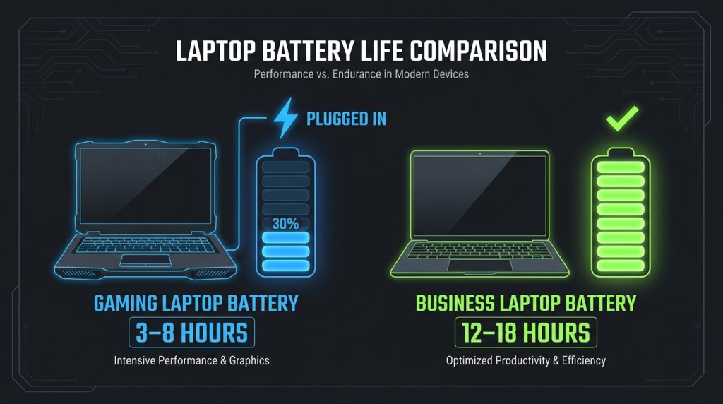 Battery Life Comparison Graphic