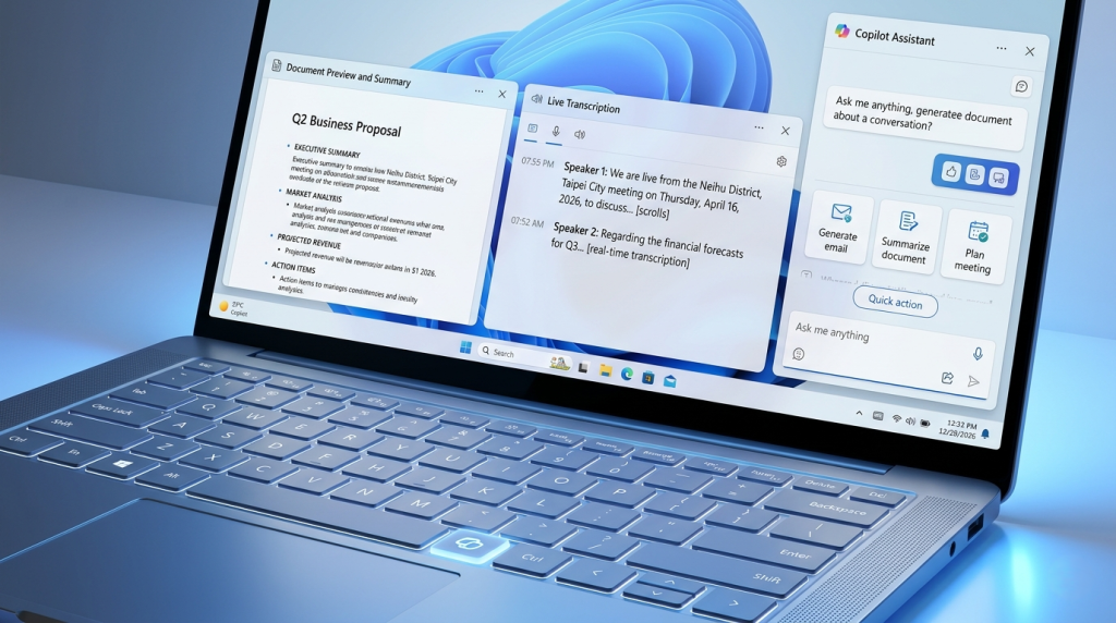 AI Features on Business Laptop