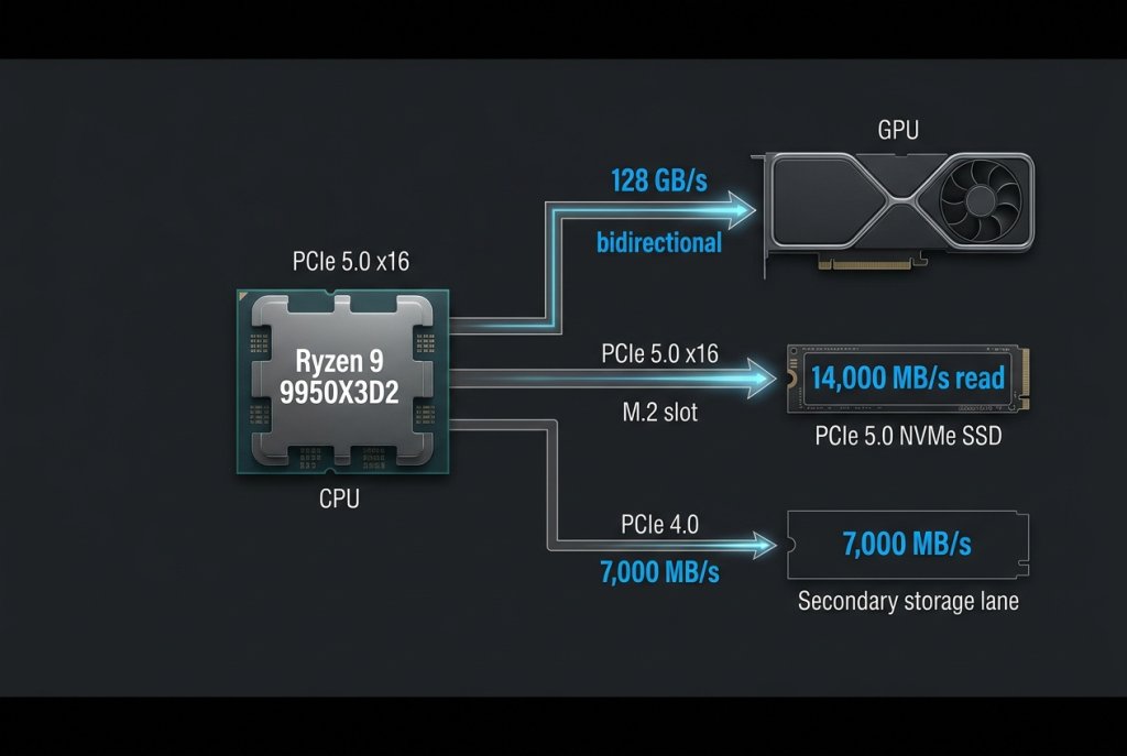 PCIe 5.0 Bandwidth Architecture Diagram