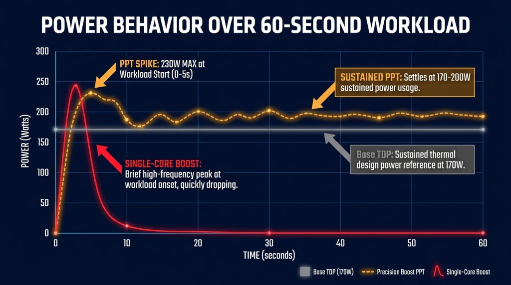 TDP Power Behavior Timeline Chart
