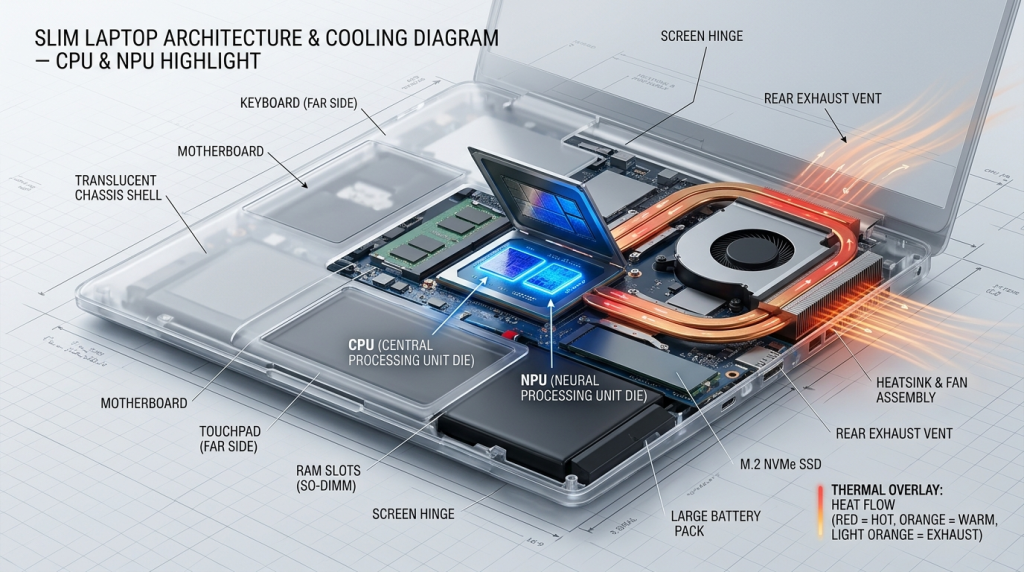 CPU Inside Laptop Thermal Architecture
