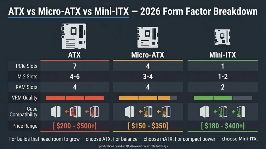 Motherboard size comparison chart