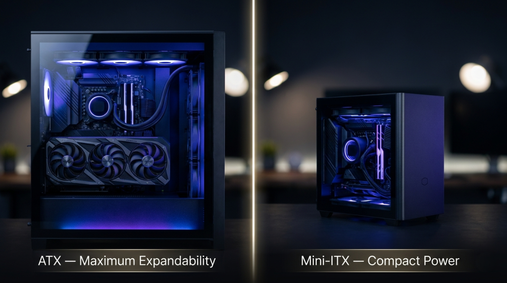ATX vs ITX PC comparison.