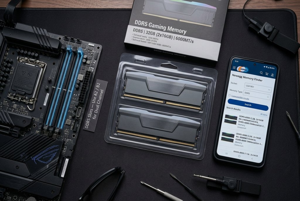 DDR5 memory upgrade flat-lay