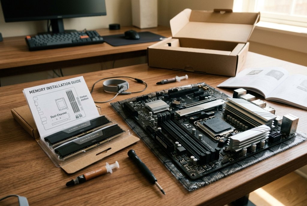 Opening motherboard and DDR5 RAM bundle