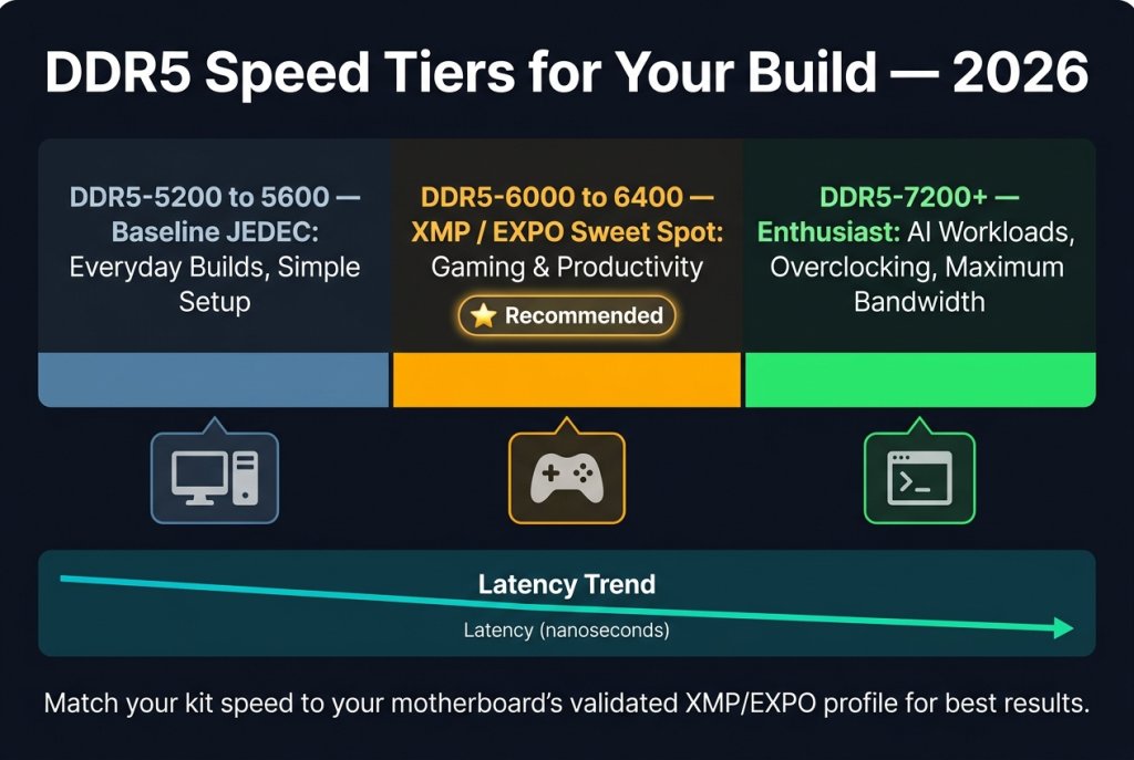 DDR5 speed tiers comparison chart